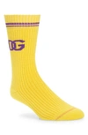 Dolce & Gabbana Dg Logo Socks In Yellow/ Purple