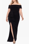 Xscape Off The Shoulder Dress In Black