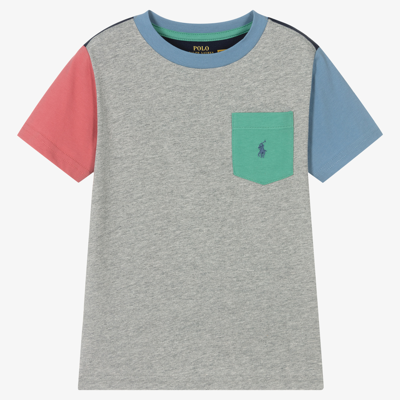 Polo Ralph Lauren Babies' Boys Grey Colourblock T-shirt