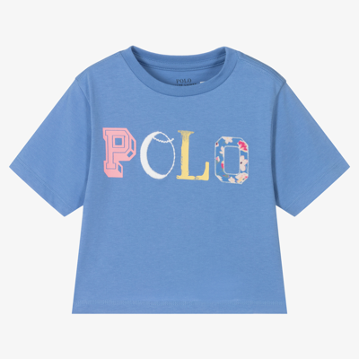 Polo Ralph Lauren Babies' Girls Blue Cropped T-shirt