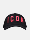 Dsquared2 Black Cotton Hat With Logo Print