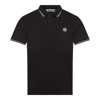 Stone Island Slim Fit Tipped Collar Short Sleeve Polo Shirt In Black