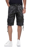 X-ray Belted Cargo Shorts In Charcoal Camo
