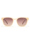 Kenneth Cole 52mm Square Sunglasses In Shiny Beige / Gradient Brown