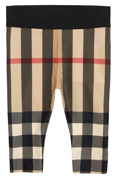 Burberry Baby Girl's Mini Gina Check Print Leggings In Archive Beige