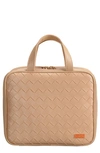 Stephanie Johnson Belize Toasted Almond Martha Large Briefcase Cosmetics Case In Tan