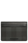 BURBERRY CHECK & LEATHER CARD CASE