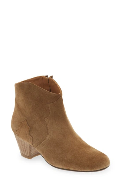 Isabel Marant Dicker 65 Olive Suede Ankle Boots In Brown