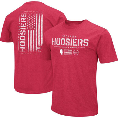 Colosseum Heather Crimson Indiana Hoosiers Oht Military Appreciation Flag 2.0 T-shirt