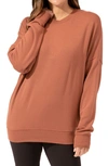 Threads 4 Thought Cathy Boyfriend Feather Fleece Sweatshirt In Taro