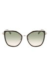 Ferragamo 54mm Gradient Cat Eye Sunglasses In Rose Gold/ Black