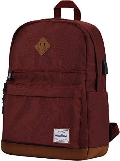 B Brentano Unisex Water Resistant Backpack Daypack (merlot)