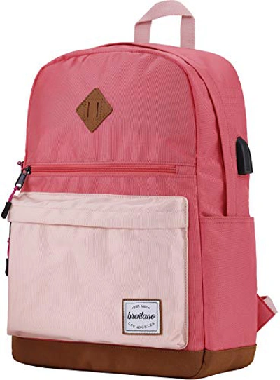 B Brentano Unisex Water Resistant Backpack Daypack (pink 2t)