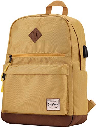 B Brentano Unisex Water Resistant Backpack Daypack (yellow)