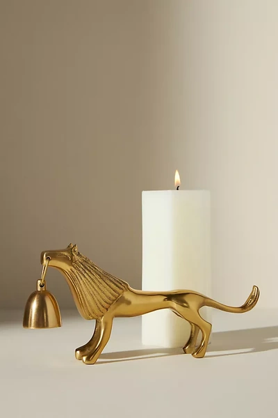 Anthropologie Lion Candle Snuffer In Gold