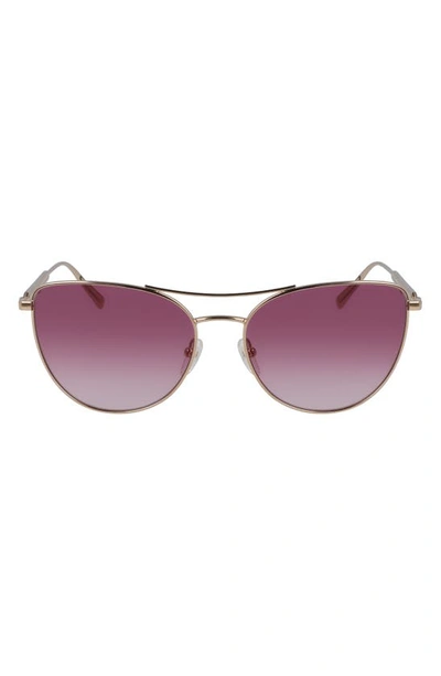 Longchamp 58mm Cat Eye Sunglasses In Rose Gold