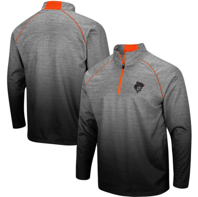 Colosseum Heathered Gray Oklahoma State Cowboys Sitwell Sublimated Quarter-zip Pullover Jacket In Heather Gray