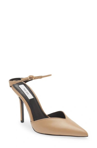 Reiss Banbury Pointy Toe Pump In Biscuit