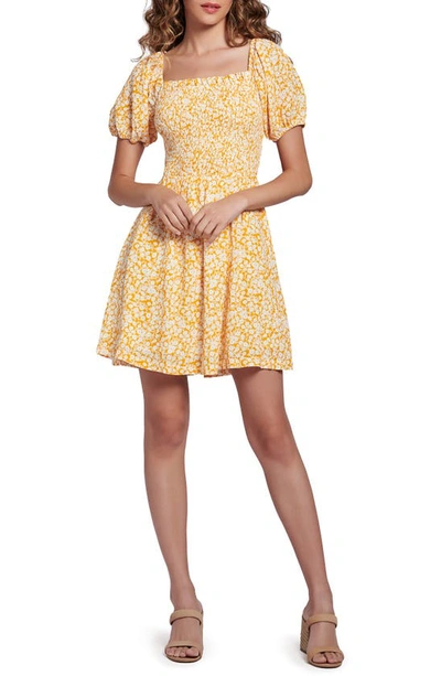 Lost + Wander Tangerine Dream Smocked Minidress In Radiant Yellow Pick