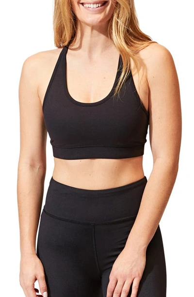 Threads 4 Thought Malana T-back Sports Bra In Jet Black