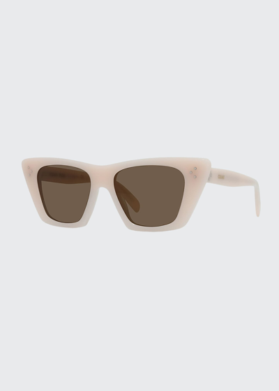 Celine Acetate Butterfly Sunglasses In 72e Lt Pink Brown