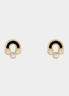 Viltier Magnetic Stud Earrings In Onyx, 18k Yellow Gold And Diamonds In Yg