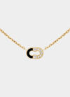 Viltier Magnetic Necklace In Semi Onyx, 18k Yellow Gold And Diamonds In Yg
