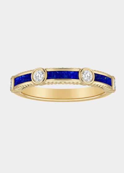 Viltier Rayon Ring In Lapis Lazuli, Yellow Gold And Diamonds In Yg