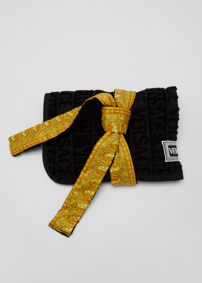 Versace Black Pet Bath Dressing Gown