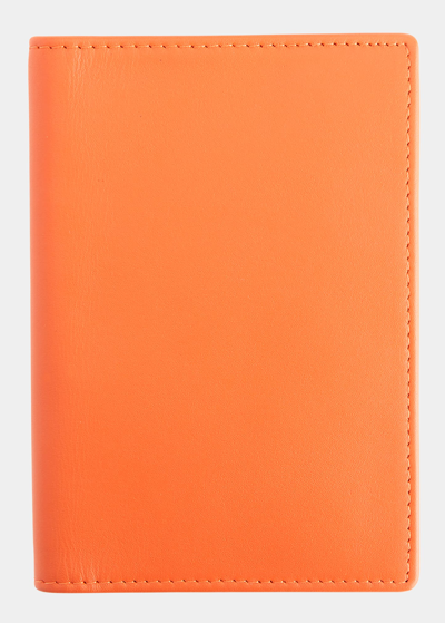 Royce New York Personalized Leather Rfid-blocking Passport Wallet With Vaccine Card Pocket In Orange