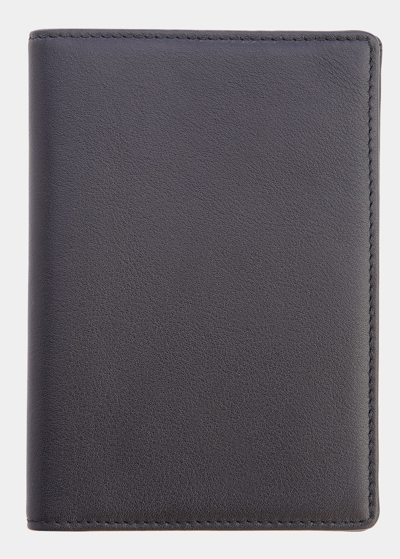 Royce New York Personalized Leather Rfid-blocking Passport Wallet With Vaccine Card Pocket In Black