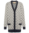 GUCCI GG METALLIC JACQUARD-KNIT CARDIGAN