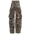 Attico Fern Tie-dye Long Cargo Pants In Stained Green Camouflage