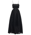 Zimmermann Aliane Cutout Linen Midi Sundress In Noir