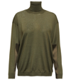 Tom Ford Turtleneck Cashmere And Silk Sweater In Military Green
