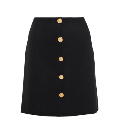 Versace Black Mini Skirt With Medusa Buttons