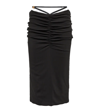 Versace Medusa-charm Belted Stretch-woven Midi Skirt In Black