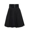Alaïa Belted Japanese Cotton Skirt In Black