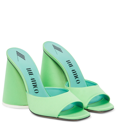 Attico Luz Satin Mules In Green