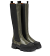 Ganni Chelsea High Leather Boots In Kalamata
