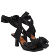 Ganni Bow-trimmed Lace-up Sandals In Black