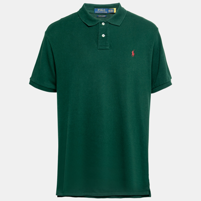 Pre-owned Polo Ralph Lauren Dark Green Cotton Pique Custom Slim Fit Polo T-shirt Xxl