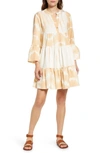 Faherty Vida Tie Dye Cotton Trapeze Dress In Maple Sugar