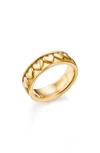 TEMPLE ST CLAIR 18K GOLD HEART BAND RING