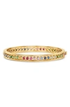 Temple St Clair 18k Yellow Gold Classic Multi-gemstone Rainbow Eternity Bangle Bracelet