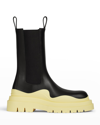 Bottega Veneta The Tire Boots In Black/lemonade