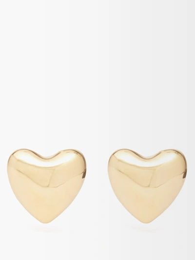 Annika Inez Voluptuous Heart 14kt Gold-filled Earrings In Yellow Gold