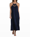 La Blanca Coastal High-neck Tiered Maxi Dress In Indigo