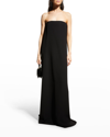 The Row Pau Strapless Silk-cady Gown In Black
