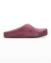 Marni Ponyskin Flat Mules In Purple